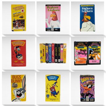 Vintage Cartoon VHS Lot, Disney, Looney Tunes, Bugs Bunny, Daffy Duck, Foghorn Leghorn, Goofy, Classic Animation, Collectible VHS