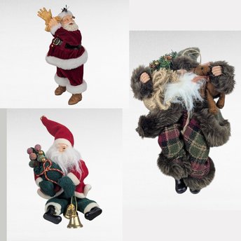 Vintage Santa Claus Figures, Set of 3, Christmas Decor, Hallmark Santa, Shelf Sitter, Collectible Santa, Holiday Decor