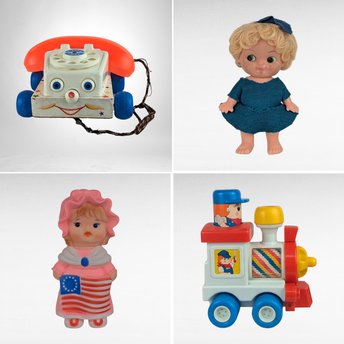 Vintage Toy Lot, Fisher Price Chatterphone,  Musical Train, Betsy Ross Doll,  Collectible Toys,  Children's Toys, 1960s Toys, 1970s Toys