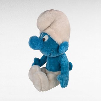 Vintage 1979 Smurf Plush Toy, 12" Sitting Smurf, Collectible Smurf, Gift for Smurf Fan