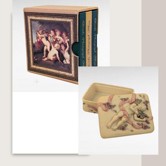 Vintage Cherub Decor Lot, Dezine Resin Trinket Box, Cherub Photo Albums, Angelic Decor, Gift for Angel Lover, Home Decor
