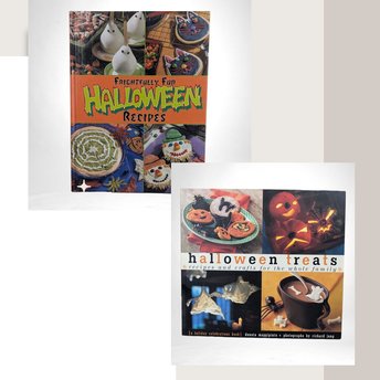 Vintage Halloween Cookbook Pair: 1998 Treats & 2000 Frightfully Fun Recipes, Family Halloween Baking, 