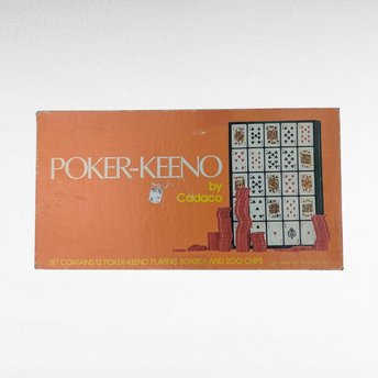 1977 Vintage Cadaco Poker-Keeno Game, Complete Set with Cards and Chips, Collectible Card Game, Gift for Game Collectors, Family Fun
