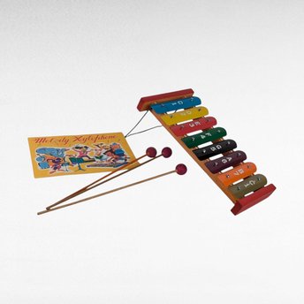 Vintage Taiyo Melody Xylophone, 8.5" Long, 3 Drumsticks, Music Sheet, Collectible Toy, Musical Instrument, Gift for Child