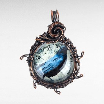 Raven Pendant | Handcrafted Copper Wire Wrapped | Mystical Jewelry | Symbolism Gift