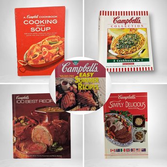Vintage Campbell's Cookbook Collection - 5 Recipe Books - 1970s to 1990s - Soup Recipes, Classic Dishes - Gift for Home Cook