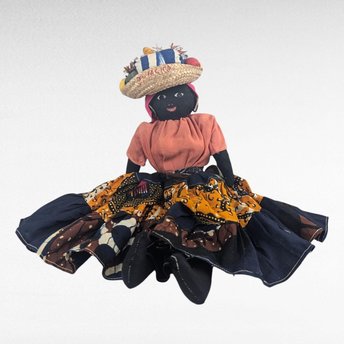 Vintage Jamacian Doll with Colorful Dress