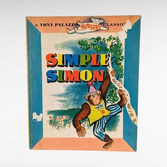 1959 Simple Simon by Tony Palazzo, First Edition Hardcover Book, Vintage Children's Literature, Illustrated Book, Nursery Rhyme Book