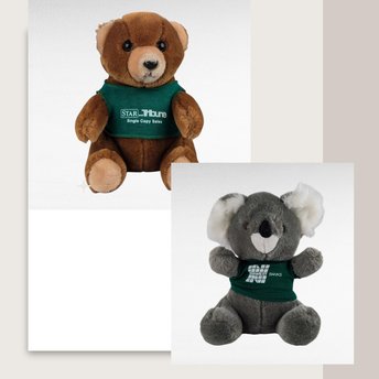 Vintage Advertising Plush Pair: Norwest Bank Koala & 1985 Star Tribune Bear, Collectible Plush Toys, Vintage Advertising, Gift for Collector