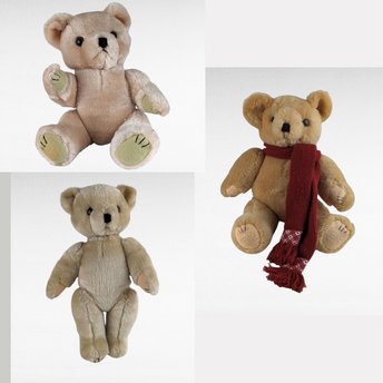 Vintage Teddy Bear Lot, Posable Tan Bears, Jointed Plush Toys, 10"-13", Collectible Bears, Gift for Kids, Vintage Toy Decor, Display Bears