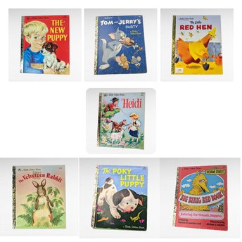 Vintage Little Golden Book Lot, Pokey Little Puppy, Velveteen Rabbit, Big Bird, Heidi, Children's Books, Collectible Books