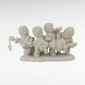 Vintage Dept 56 Snowbabies "Hi Ho, Hi Ho" Figurine, Collectible Snowbabies Figure, Gift for Snowbabies Collector, Christmas Decor