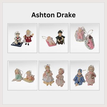 Vintage Ashton Drake Baby Ornaments, Set of 12, Resin Figurines, Collectible Nursery Decor, Christmas Tree Ornaments