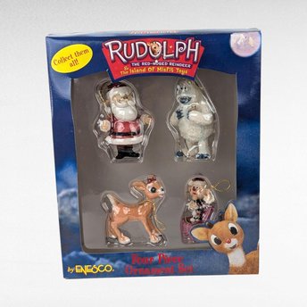 2000 Enesco Rudolph Ornament Set, Misfit Toys, 4 Piece, New in Package, Christmas Decor, Collectible Ornaments