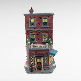 2005 Santa's Workshop Wheatley Inn Lighted Village House, Christmas Village Display, Holiday Decor, Gift for Collector, Vintage Christmas