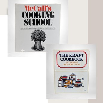 Vintage Cookbook Duo: 1977 Kraft Cookbook & 1986 McCall's Cooking School - Classic Recipe Collection