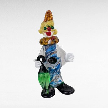 Vintage Murano Style Glass Clown Figurine.