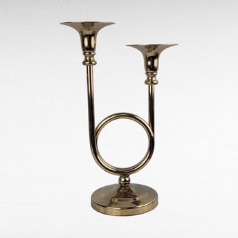 Vintage Brass Double Taper Candle Holder. 