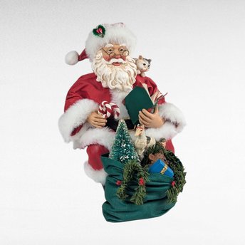 1998 Clothique Possible Dreams Santa Sitting with Book Figure.