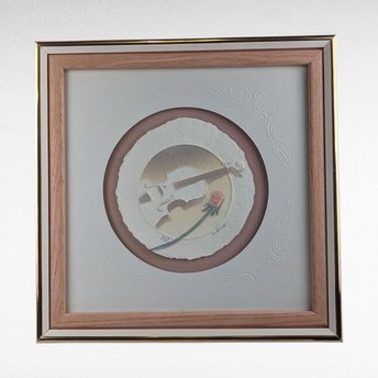 Vintage Wess "Piano and Violin" Framed Art, Airbrush Painting, Music Lover Gift, Unique Wall Decor, Signed & Numbered Art