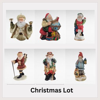 Vintage Santa Christmas Decor Lot - Hallmark Keepsake, Ceramic Santa Figurines, 1937 USA Santa, Gnome - Unique Holiday Collectibles