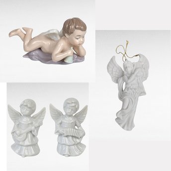 Vintage Angel Christmas Lot, Porcelain Cherub Figurine, Angel Ornament, Midwest Angels, Holiday Decor, Angel Collector Gift