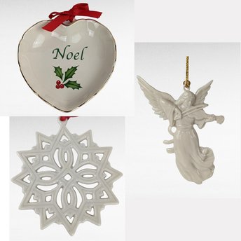 Vintage Lenox Christmas Set, Noel Heart Dish, Angel Violin Ornaments, Snowflake Ornament, Holiday Decor