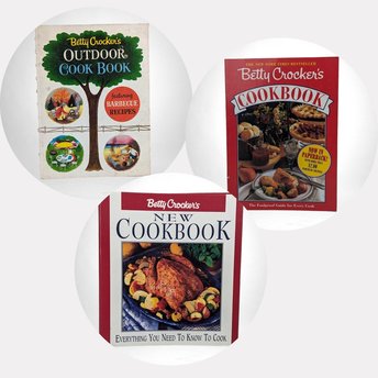 Vintage Betty Crocker Cookbook Trio, 1961 Outdoor, 1991 Cookbook, 1996 New Cookbook, Retro Recipes, Collectible Cookbooks