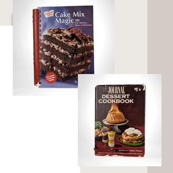 Vintage Dessert Cookbook Set: 2002 Duncan Hines Cake Mix Magic & 1964 Ladies Home Journal Cookbook