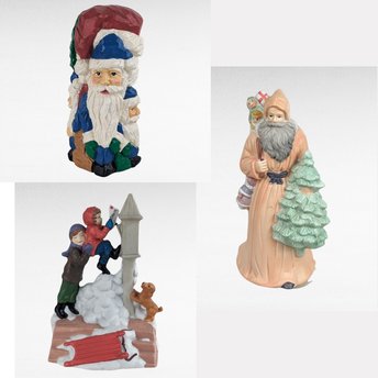 Vintage Christmas Music Box Lot: House of Lloyd, Resin Santa, Ceramic Santa - Musical Holiday Decor