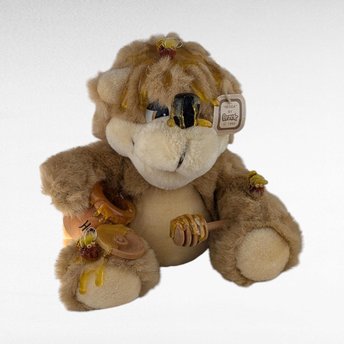 1992 Orzek Hedda Plush Bear, 10" Honey Bear with Bees, Vintage Collectible Bear, Unique Plush Gift, Teddy Bear Lover Gift