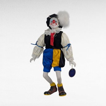 Vintage Clown Doll, Porcelain Face and Limbs, Collectible Display Doll, Whimsical Home Decor, Gift for Clown Enthusiasts