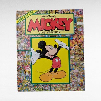 1993 Disney Mickey and Friends Time Twisters Look and Find Book, Vintage Hardcover Children's Book, Disneyana Collector