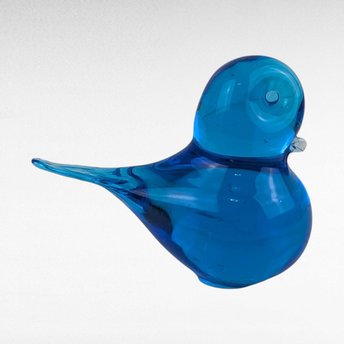 Small Vintage Blue Glass Bird Figurine, Hand Blown Glass Bird Decor, Collectible Glass Animal, Gift for Bird Lovers