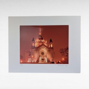 Vintage Saint Paul Cathedral Print, James Reininger Signed, Architectural Art, Minnesota Landmark, Gift for Art Lovers, Framed Wall Decor