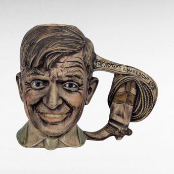1978 Will Rogers Ceramic Mug, "Never Met A Man I Didn't Like", Vintage Character Mug, Americana Decor