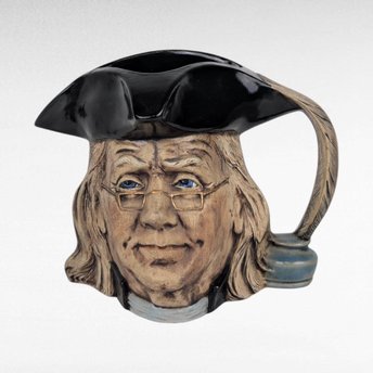 Vintage Benjamin Franklin Ceramic Mug, American History Collectible, Founding Father Portrait Mug