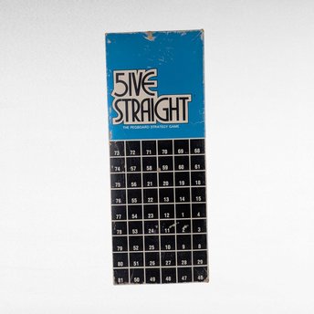Vintage 1968 5ive Straight Peg Game, Complete Pegboard Strategy Game, Family Game Night, Classic Board Game