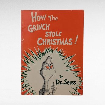Vintage 1985 How the Grinch Stole Christmas Book, Dr. Seuss Softcover, Holiday Story, Gift for Children