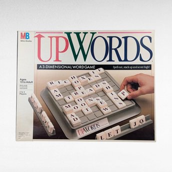 1988 Upwords Game, Milton Bradley, Complete, 3D Word Game, Vintage Family Fun, Gift for Word Lovers