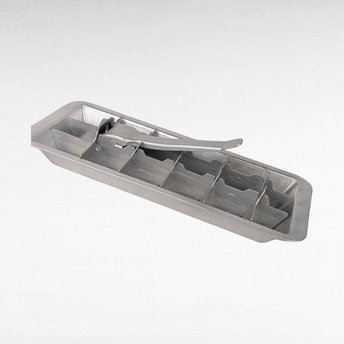 Vintage Metal Ice Cube Tray with Lever, Kitchen Barware, Farmhouse Ice Maker