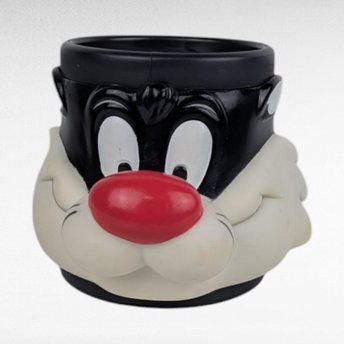 Vintage 1992 Looney Tunes Sylvester Mug Plastic Handle Cartoon Character Cup Warner Bros Gift for Animation Fans