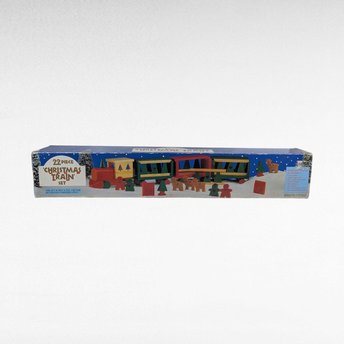 1994 Handpainted All Wood Christmas Train Set 22 Piece Holiday Decor