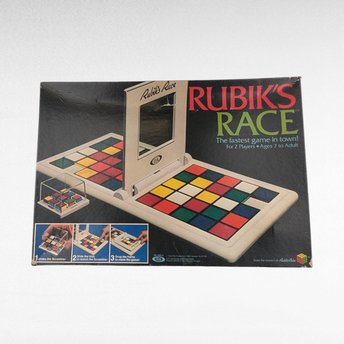 Vintage 1982 Ideal Rubik's Race Game, Complete Fast-Paced 2-Player Puzzle Challenge, All Pieces