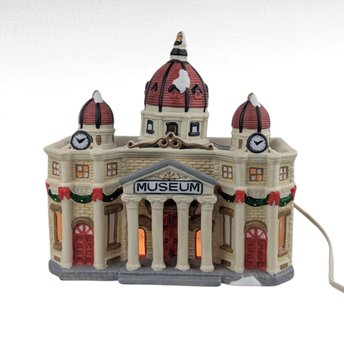 Vintage 1996 Dicken's Keepsake Museum Lighted Christmas Village House, Ceramic Holiday Building, Collectible Winter Display