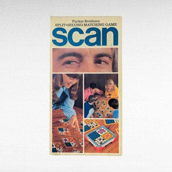 Vintage 1970 Parker Brothers Scan Game, Complete Split-Second Matching Game, 70s Family Game Night Collectible