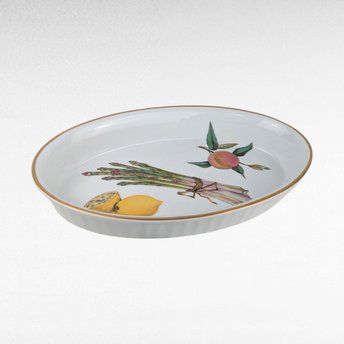 Vintage 1961 Royal Worcester Evesham Gold Oval Baking Dish, 11 Inch Oven to Table Ware, English Porcelain Casserole Server