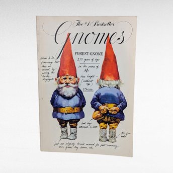 Vintage 1979 Gnomes Book by Will Huygen, Softcover Edition, Fantasy Art, Folklore, Classic Illustrated, Forest Gnome Lore
