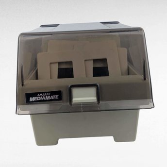 Vintage Amaray MediaMate 5.25 Inch Floppy Disk Storage Box, Smoked Lid, 5 Dividers, Computer Data Organizer, Tech Collector Gift