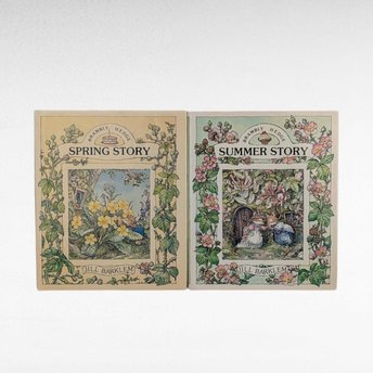 1980 Brambly Hedge Spring & Summer Books by Jill Barklem, Vintage Children's Hardcovers, Illustrated Storybooks